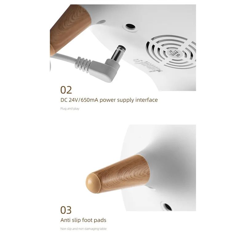 A59E-Essential Oil Diffuser 350Ml Cool Mist Diffuser HumidifierเปลวไฟและVolcano Waterless Auto-OffสําหรับHome