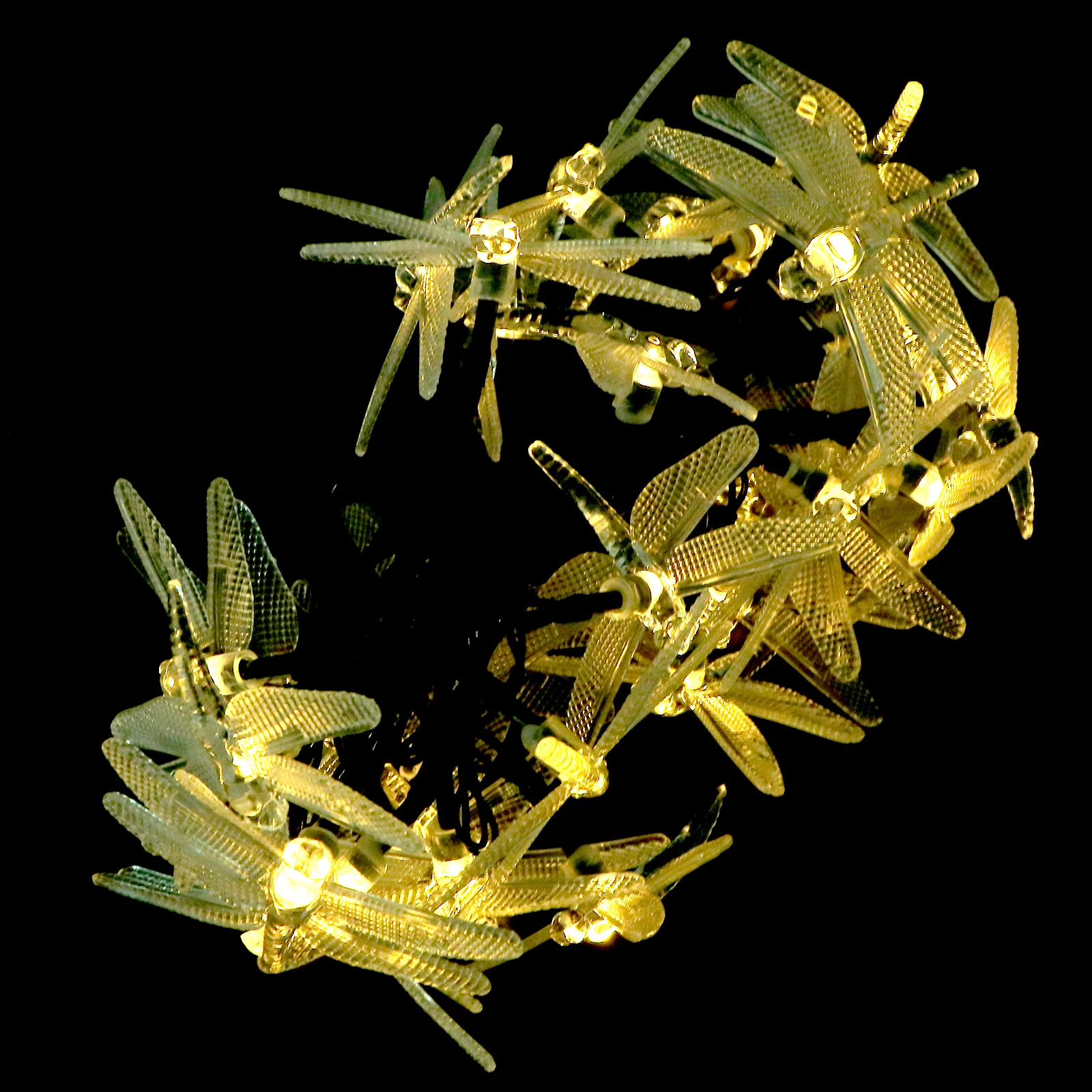 Solar Dragonfly Garland Waterproof LED String for Outdoor Garden Party IP65 Rated Led Rope Light Auto On Off Powered