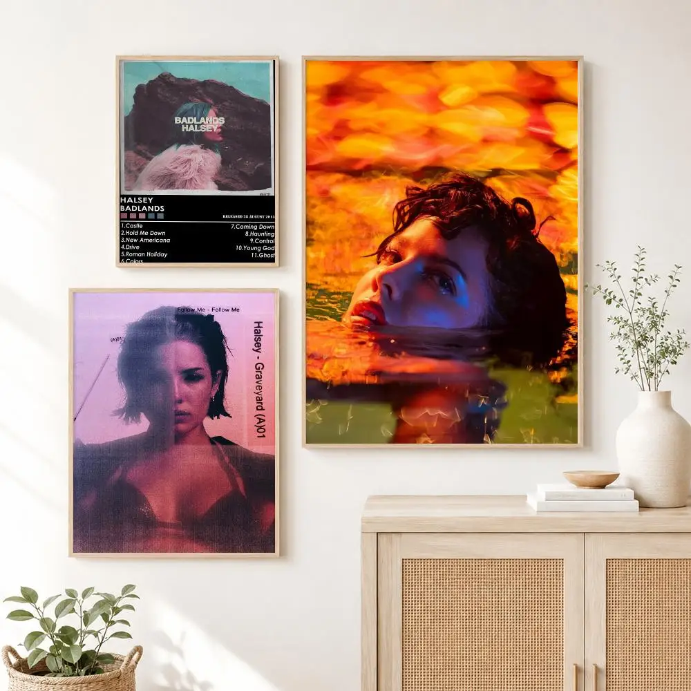 Pop Actor H-Halsey Poster Self Adhesive Wall Art Decor for Bedroom Living Room Office Home Decor Gift