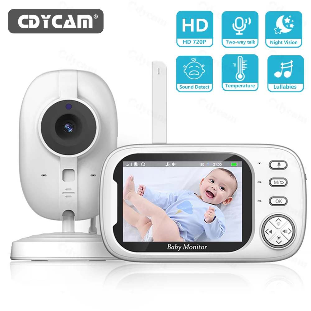 Video Baby Monitor 3.5 Inch LCD Recordable Wireless 2 Way Audio Talk Night Vision Security Camera Babysitter Better VB603 BM603