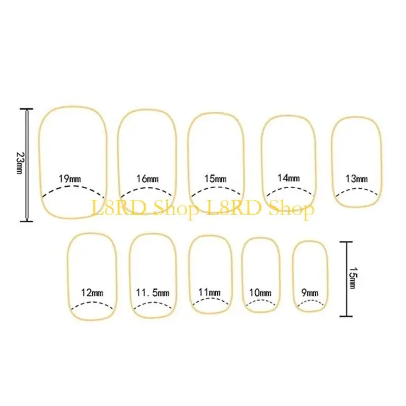 L8rd 24pcs Square Short Faux Français Presse mignonne sur bâton clous sur manucure clou avec des