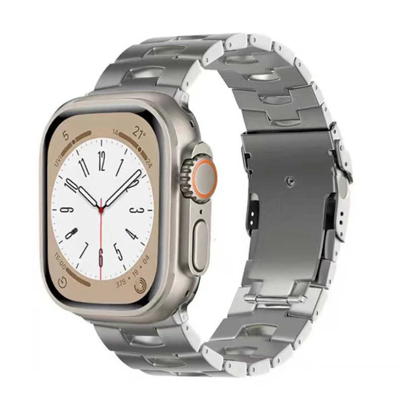 Titanium Metal Strap For Apple Watch Ultra 49mm 10 42mm 46mm 9 8 7 6 5 4 SE Bracelet For iWatch Series 45mm 41mm 44mm 40mm Band