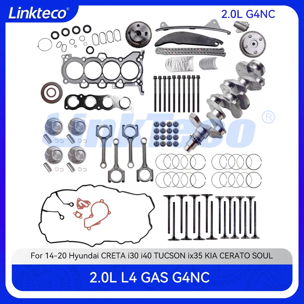 

Engine Overhaul Gasket Set Crankshaft Piston Timing chain Con Rod bearing Kit For 2.0 L G4NC Hyundai i30 i40 ix35 KIA SOUL 2.0L
