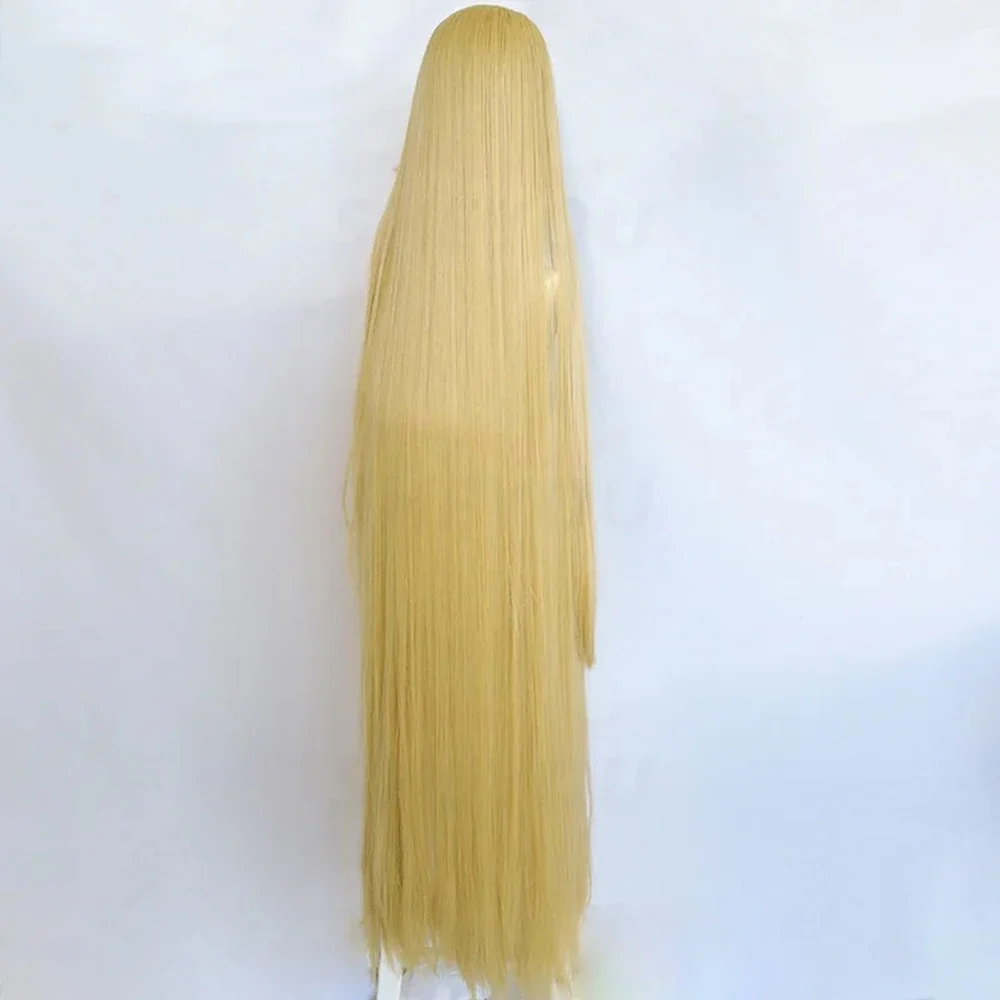 Rapunzel Cosplay Wig Movie Tangled Princess Long Blonde Straight Heat Resistant Hair Halloween Costume Role Play Wigs