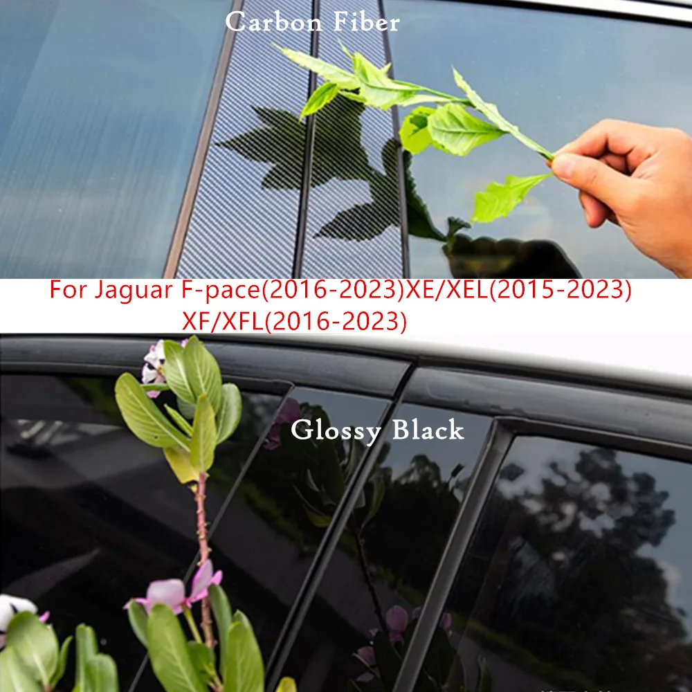 

For Jaguar XE XEL XF XFL F-PACE 2015 2016-2023 Car PC Material Pillar Post Cover Door Trim Window Molding Sticker Accessories
