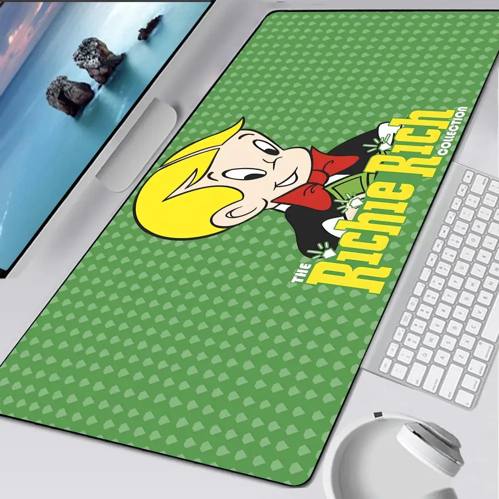 Podkładka pod mysz Cartoon Richie Rich, gumowa mata, podkładka pod laptopa XXL, podkładka pod mysz do notebooka, akcesoria gamingowe do komputera, na stół do gier