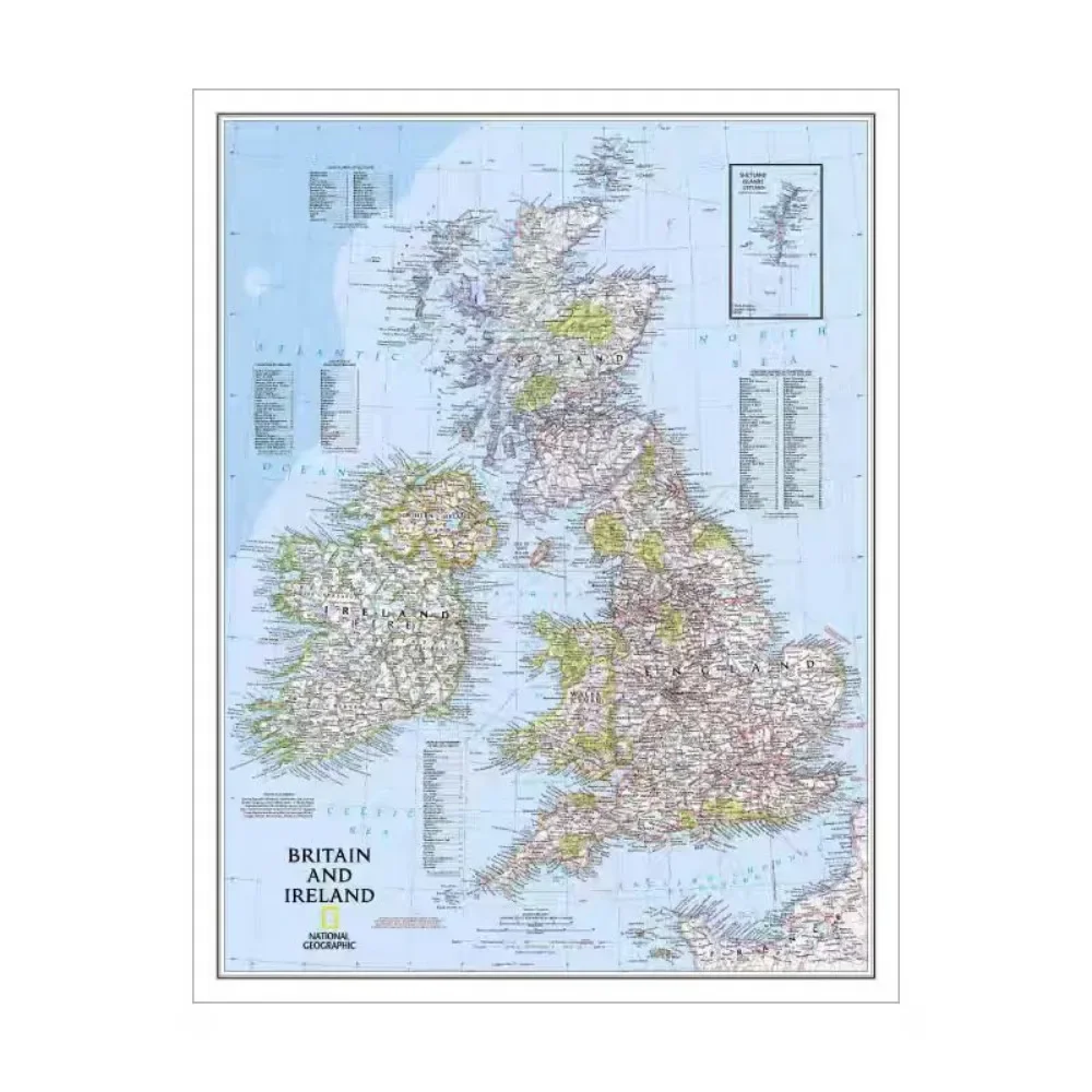 Große HD-Kartenposter von Großbritannien, Wandkunst, Heimdekoration, Drucke, hochwertige Baumwoll-Leinwandmalerei für die Wand, Geschenk für Reisende – Detail 3