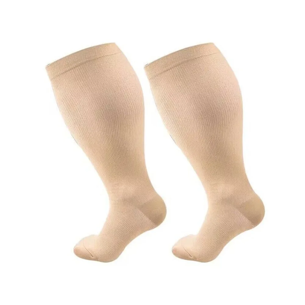 New Plus Size Compression Socks Solid Color 2XL-7XL Extra Size Fat Sock Middle Tube Socks Yoga