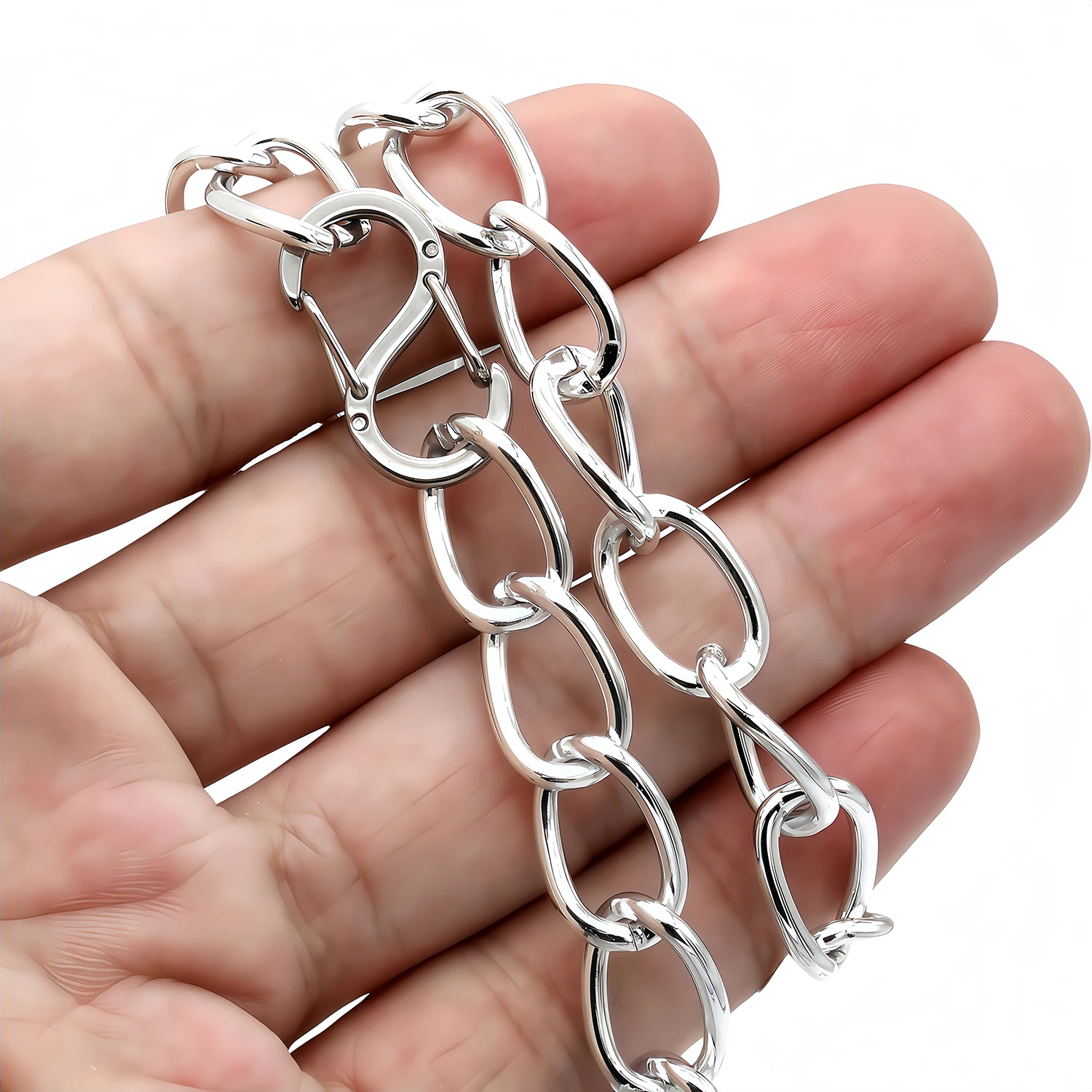 1/5 Stück Edelstahl-Schnallen mit S-Buchstaben, Karabinerhaken für Halsketten, Armbänder, DIY-Schmuckherstellungszubehör – Detail 5