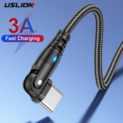 180 Rotate 3A USB Type C Cable Wire For Iphone Samsung Xiaomi Mobile Phone Fast Charging USB C Cable Type C Charger Data Cables