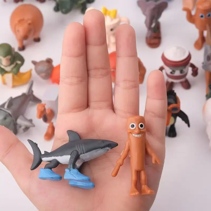 Italiaanse Brainrot Tung Tung Sahur Blind box Figuur Tralalero Tralala Bombardino Krokodil Shimpanzini Bananini Figuren Gift Toy