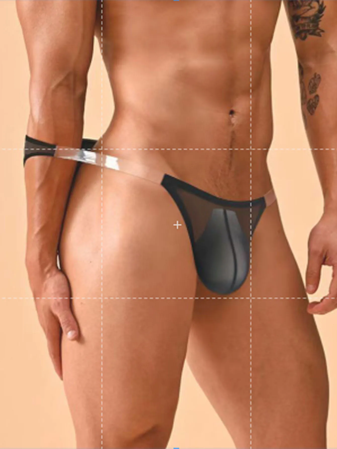 Bikini Nylon Cool-Touch Non-Slip Transparent Men's Briefs Sexy Breathable Sweat-Absorbent Novel Fashionable Underwear