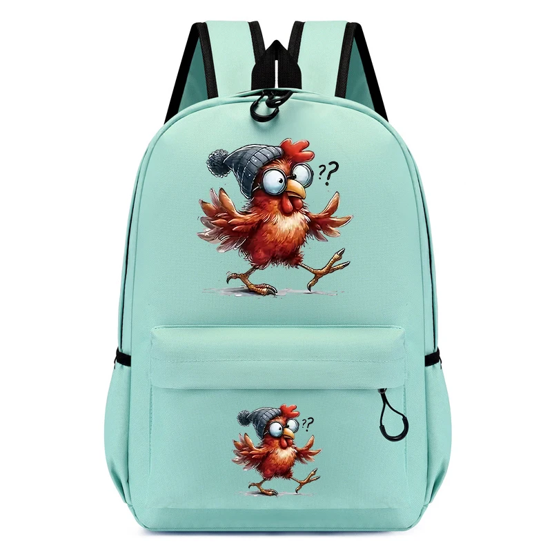 

School Backpacks Watercolor Chicken Cartoon Bookbag Children Nylon Girls Boys Bagpack Kids Satchel Student Kindergarten Mochila