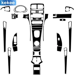 For Mercedes C Class W203 2005 2006 2007 Center Console Full Set Trim Tuning Soft Pinao Black Stickers Car Interior Accessories