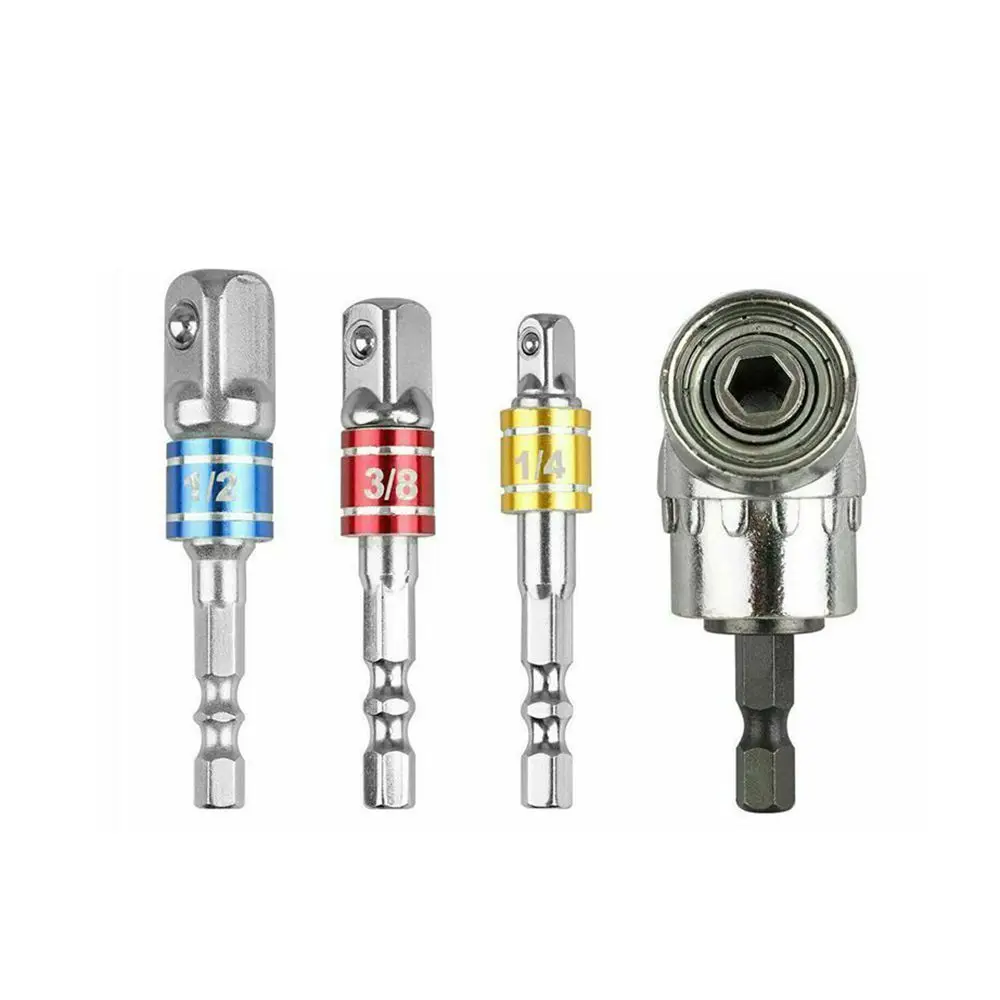 105 Graden Haakse Boor Impact 1/4 3/8 1/2 Grade Driver Socket Adapter Bits Hex Shank 1/4 "Voor Power gereedschap