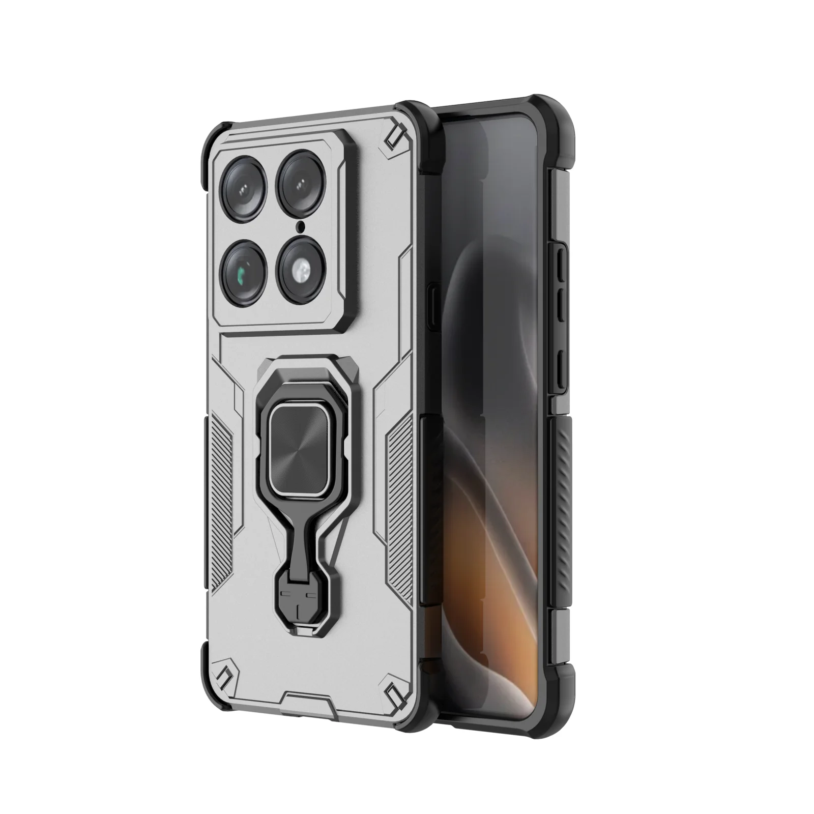 Magnetische Rüstung, stoßfeste Handyhülle für Motorola Signature 5G, Metallring-Ständerhalter, Kameraschutz, Rückseite, Coque – Detail 17