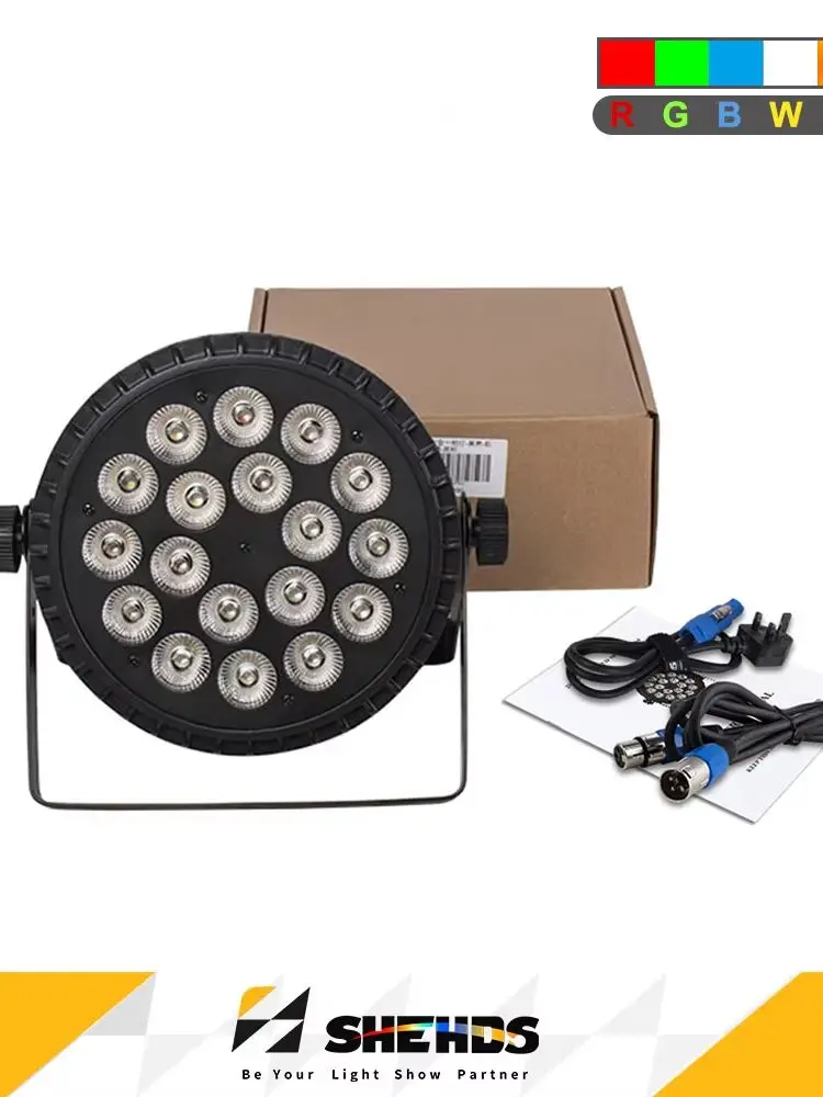 SHEHDS 18x18w Gorąca Oferta LED Par Light RGBWA UV 6in1 DMX512 Efekt Oświetlenia Scenicznego Profesjonalny Dla DJ-ów, Dyskotek, Wesel i Imprez z 2-letnią Gwarancją — 2