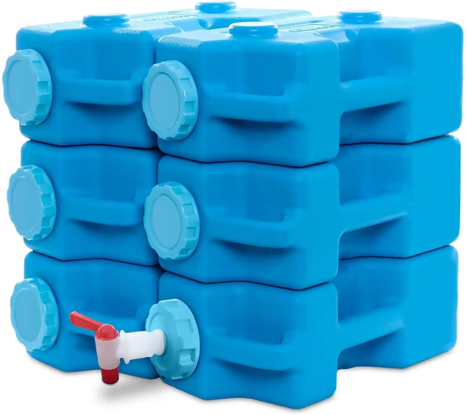 AquaBrick Emergency Water Storage Containers W Ventless Spigot Cap 100% Leak Proof Guaranteed Portable Stackable 3 Gal