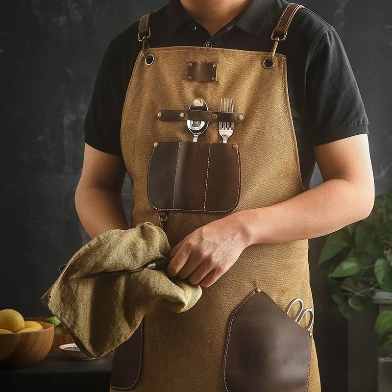 

Vintage Canvas Apron Kitchen Men's Chef Apron Kitchen Dining Special Gardening Craftsman Apron
