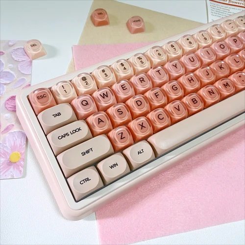 Imagen 2 del producto Juego de teclas de cristal de base, teclas de perfil HOA, teclado mecánico personalizado para juegos, juego de teclas PBT para teclado de oficina