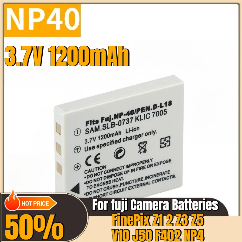 

Camera Battery 3.7V 1200mAh NP40 for Fujifilm Z1 2 Z3 Z5 V10 J50 F402 Pentax D-Li8 D-Li85 for Samsung SLB-0737 New High Quality
