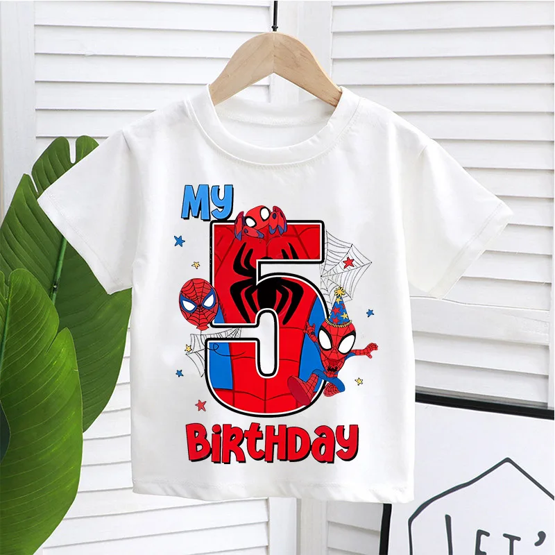

Summer Children's 100% Cotton T Shirt Soft Skin Friendly Fabric Printed Spider Man Design Marvel Themed Pullover Shirt