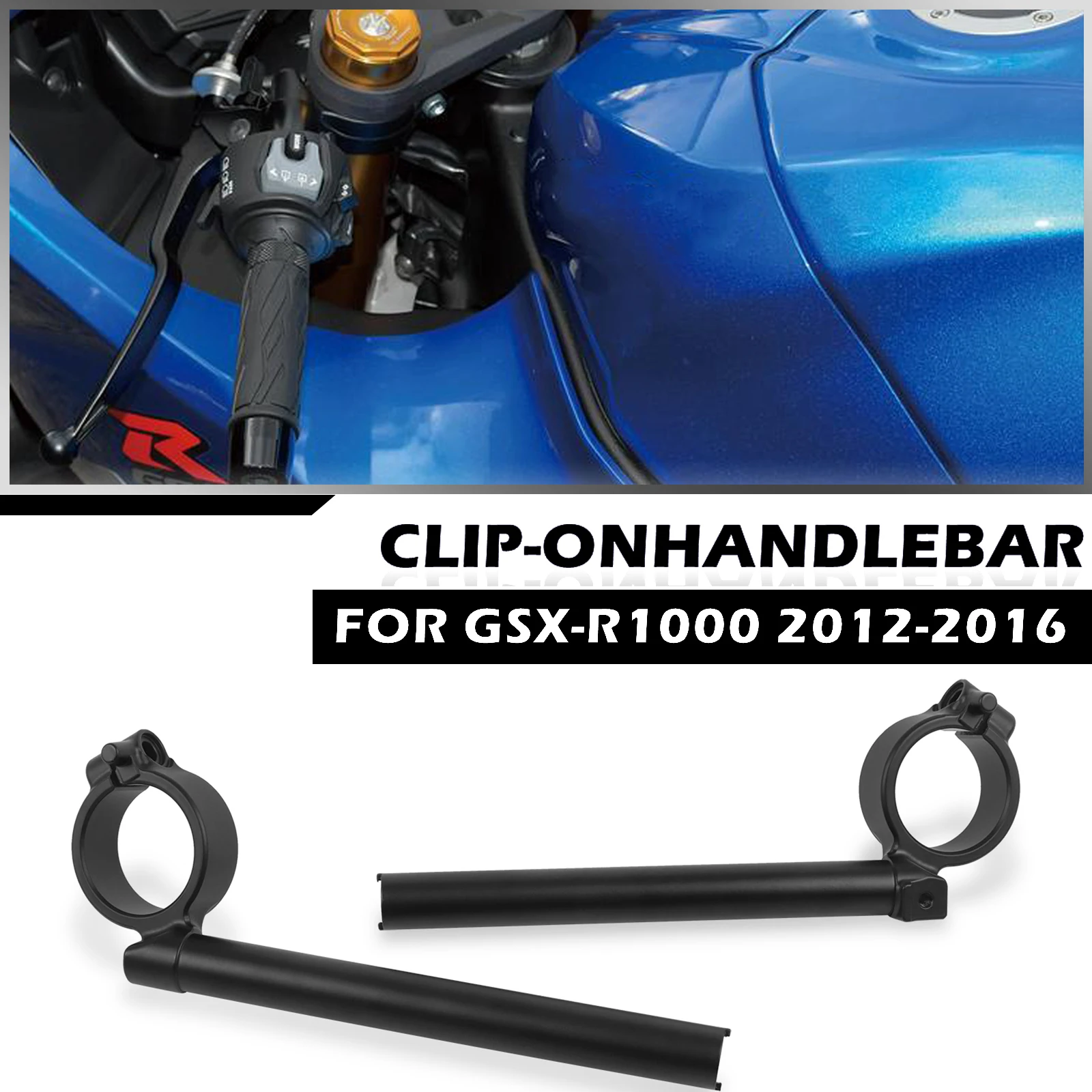 

For Suzuki GSXR1000 GSX-R1000 GSXR 1000 2012-2016 Motorcycle Clipon Handlebar Aluminum Clip On Handlebars Fork Tube Handle Bars