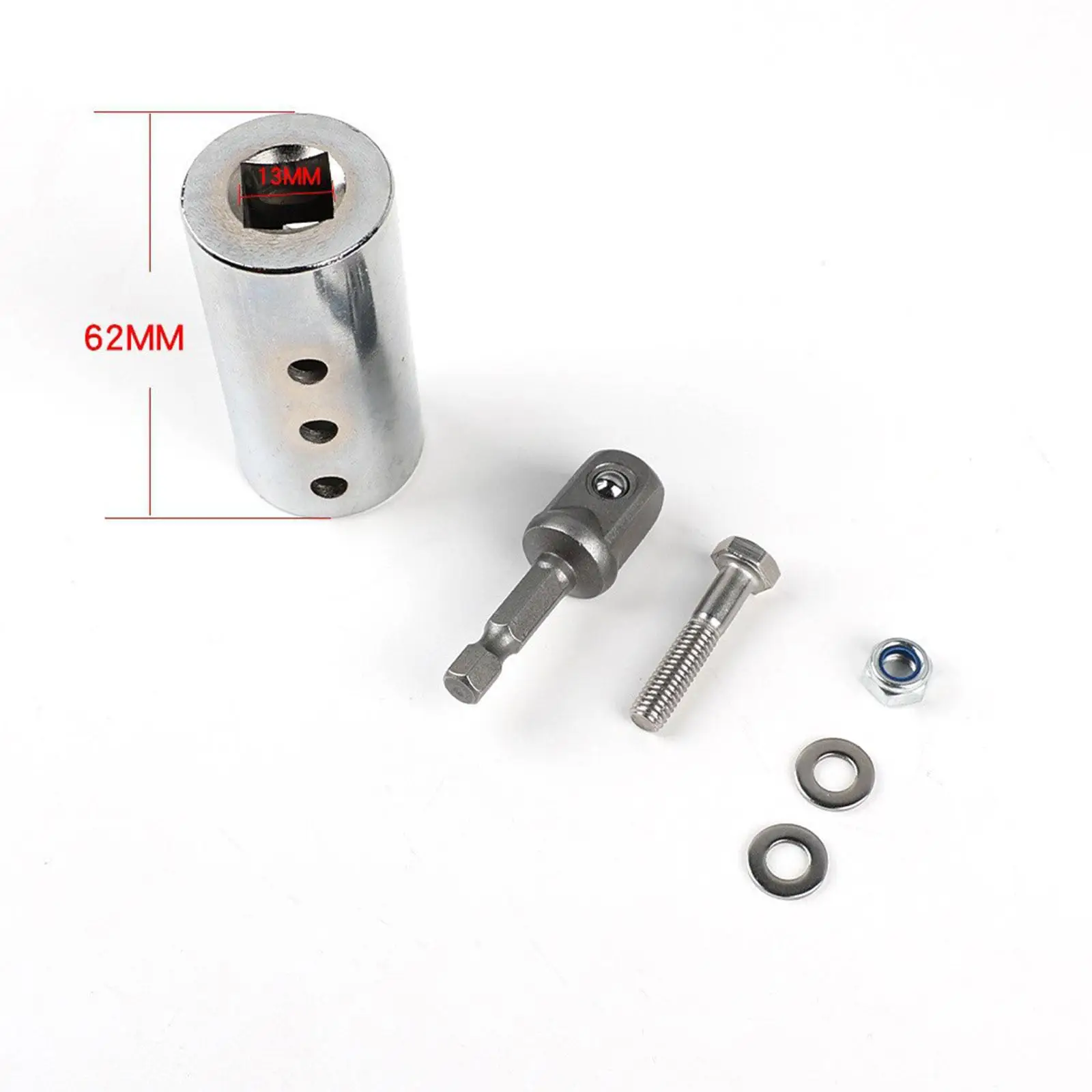 Trailer Jack Adapter Electric Drill Chuck Adapter Robust Stainless Set with 1 2 in Bit for 1 Inch Jack Drive Shaft Upgrade
