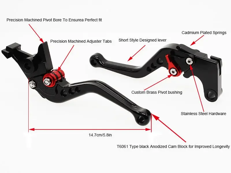 Juego de palancas de freno de embrague de ajuste CNC corto/largo, juego de palancas de freno de embrague para Yamaha FJR1300 2004-2017