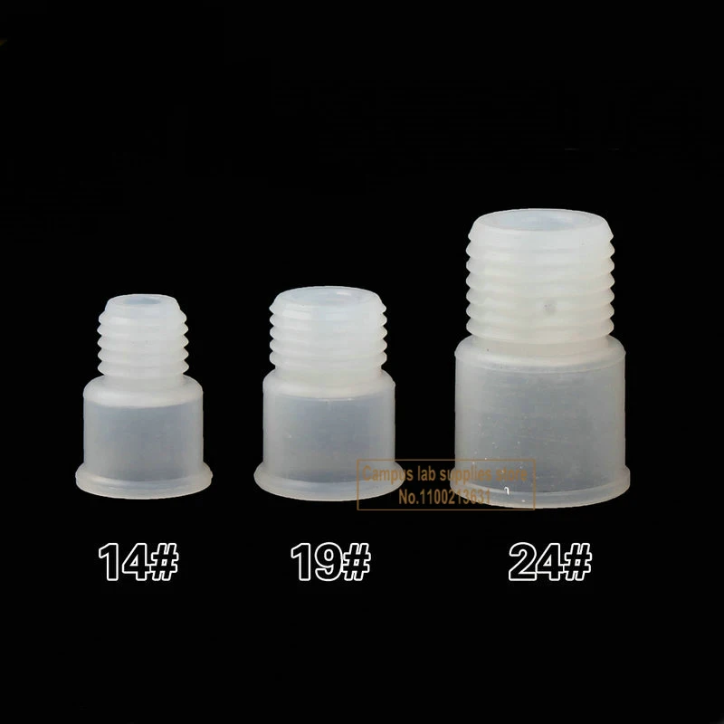 Lab14# 19# 24# Anti Mouth Rubber Stopper 20pcs 50pcs Reverse Thread Cap Rubber Thread Flap Stopper Slicone Screw Sealing Plug