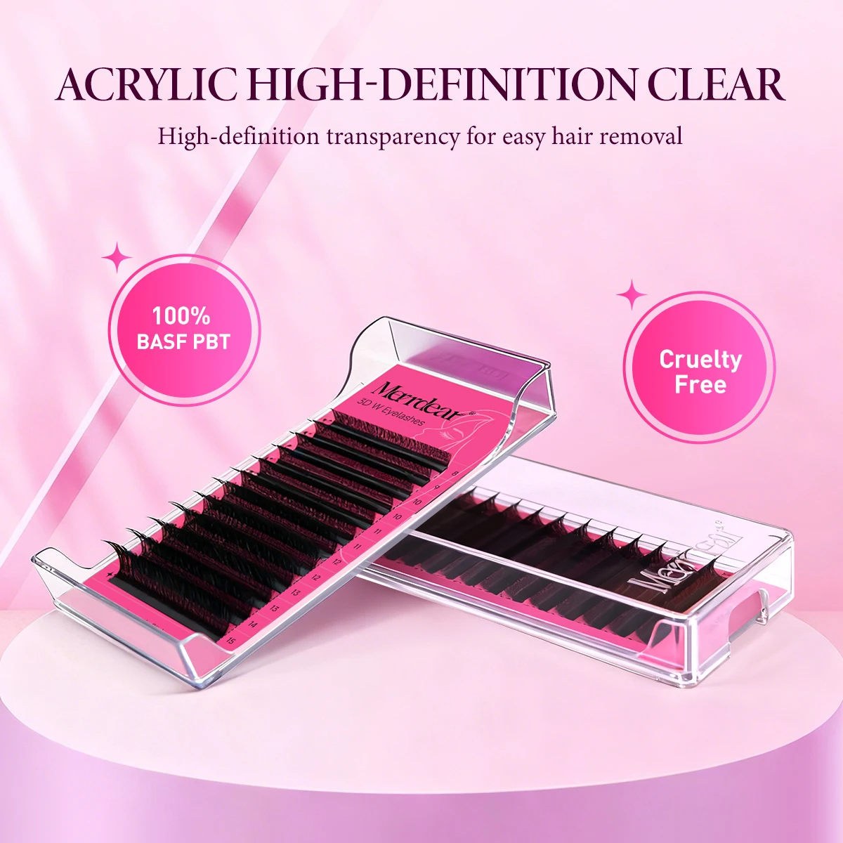 Merrdear 3d W Eyelashes Extension C/D Curling W Shape 3D Lashes Soft Lightweight Premade Bloom Volume Faux Mink Makeup Beauty