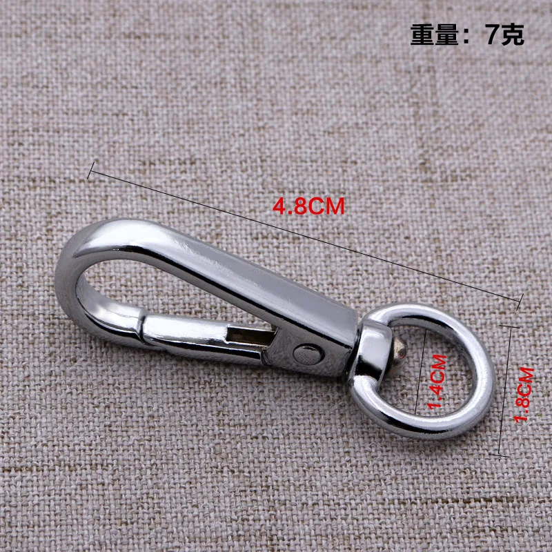 5pcs Stainless Steel 1.8x4.5/1.8x4.8cm Swivel Trigger Lobster Clasp Carabiner Hook For DIY KeyRing KeyChain Craft Accessories