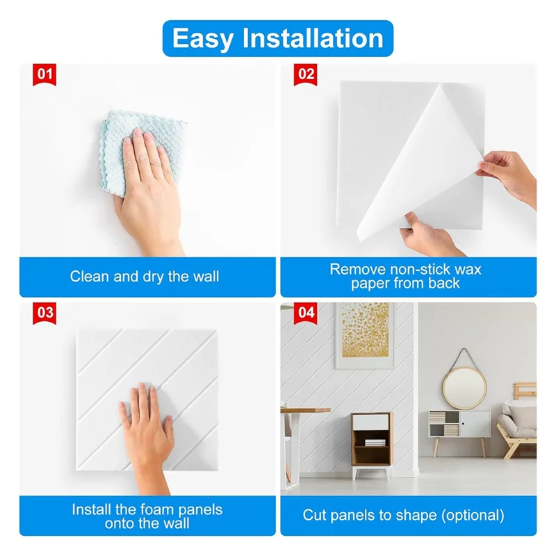 

RTSHE-12 Pack Soundproof Foam Panels 12X12x0.4 Inch, Self Adhesive Acoustic Foam Panels For Acoustic Treatment