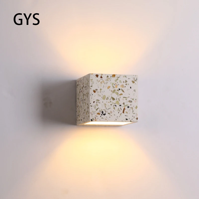 

Led Waterproof Wall Lamp Square Industrial Styles Garden Light Terrazzo Cemen Modern Creative Outdoor lighting Simple Loft