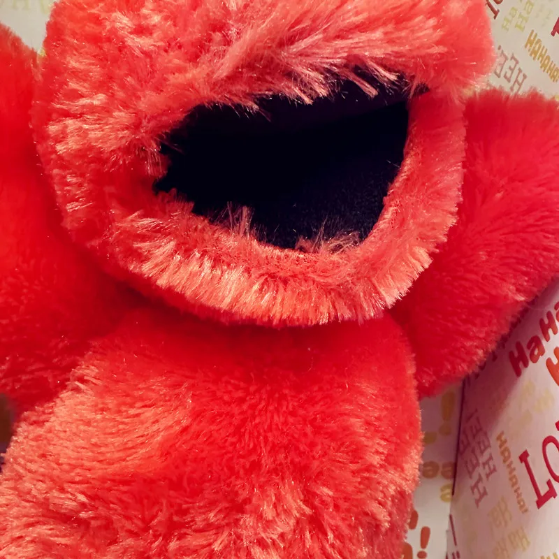 دمية قطيفة لطيفة للغاية للتعليم المبكر باللغة الإنجليزية دمية إيمو حمراء مع لعبة هزازة صوتية من القطيفة هدية تذكارية