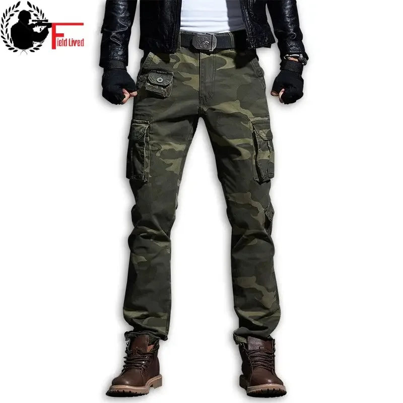 2024 Cotton Army Urban Clothing Camouflage Men Military Style Pocket Tactical Cargo Pants Long Length Male Combat Camo Trousers