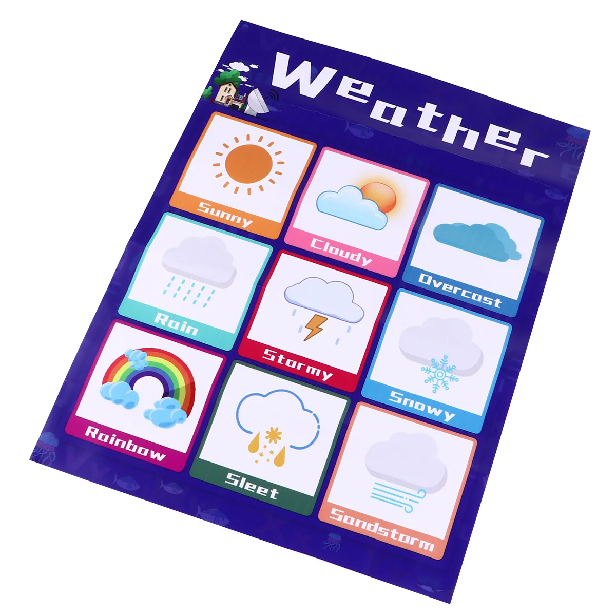 1 قطعة الرسم البياني التعليمي الإنجليزية معلقة ملصق الطقس التعلم الرسم البياني لمرحلة ما قبل المدرسة الفصول الدراسية الحضانة الديكور #5