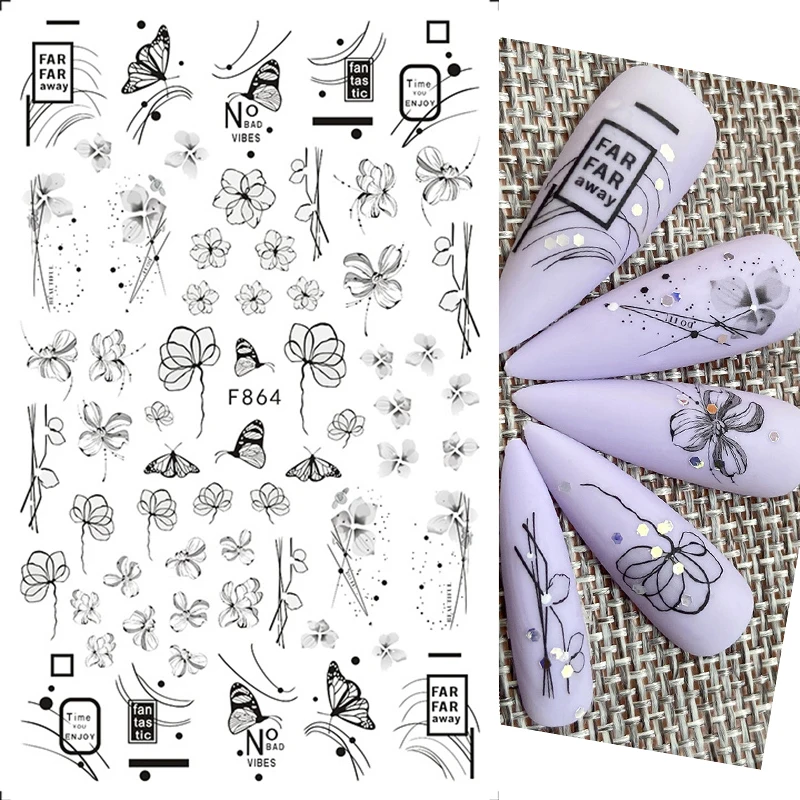 1 STKS 3D Student Geometrische Nagelstickers Draagbare Nail Art Accessorie Gemakkelijk te gebruiken Niche Design Meisjesstickers