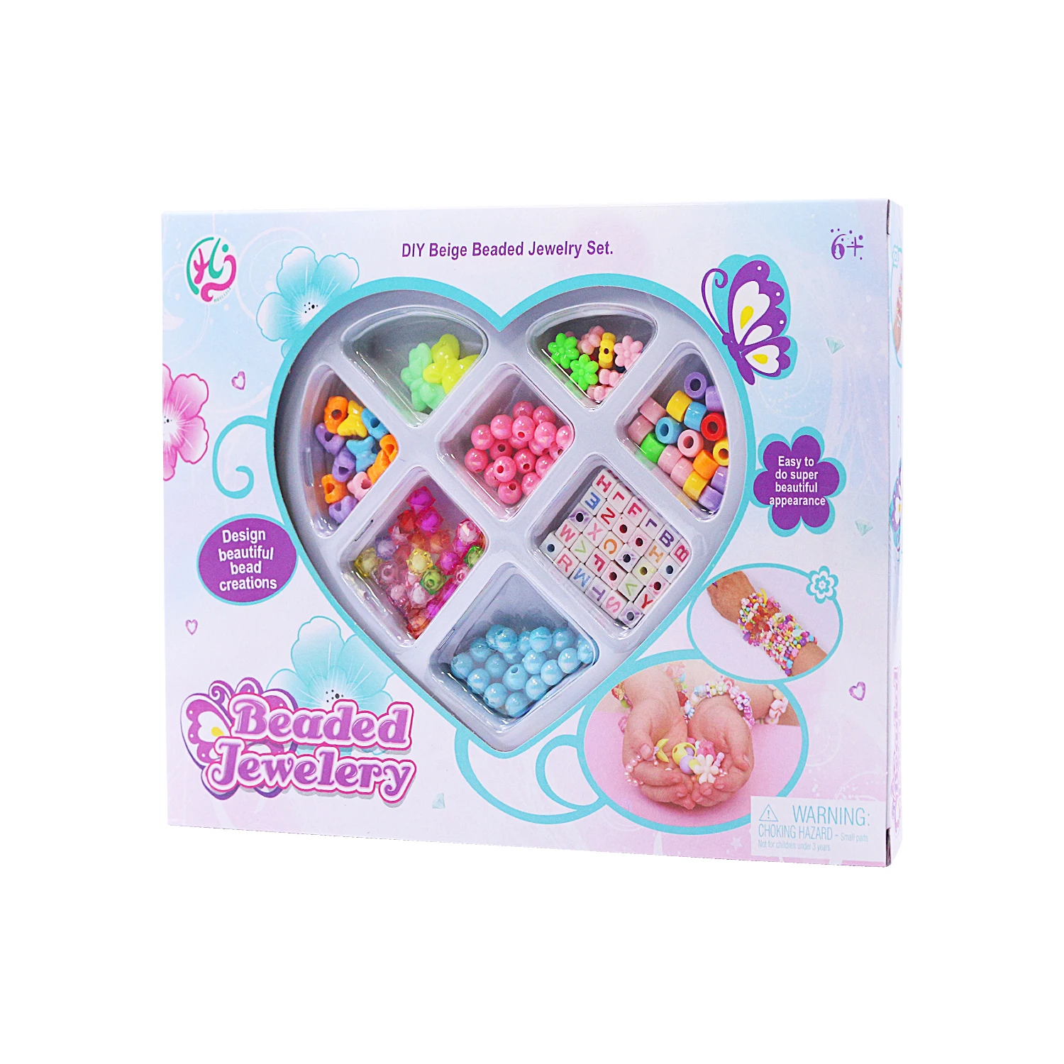 Kids DIY Bead Jewelry Making Kit,  for Girls Art and Craft Bracelets Necklace Hairband  Rings Toy (Random Color  Styl）