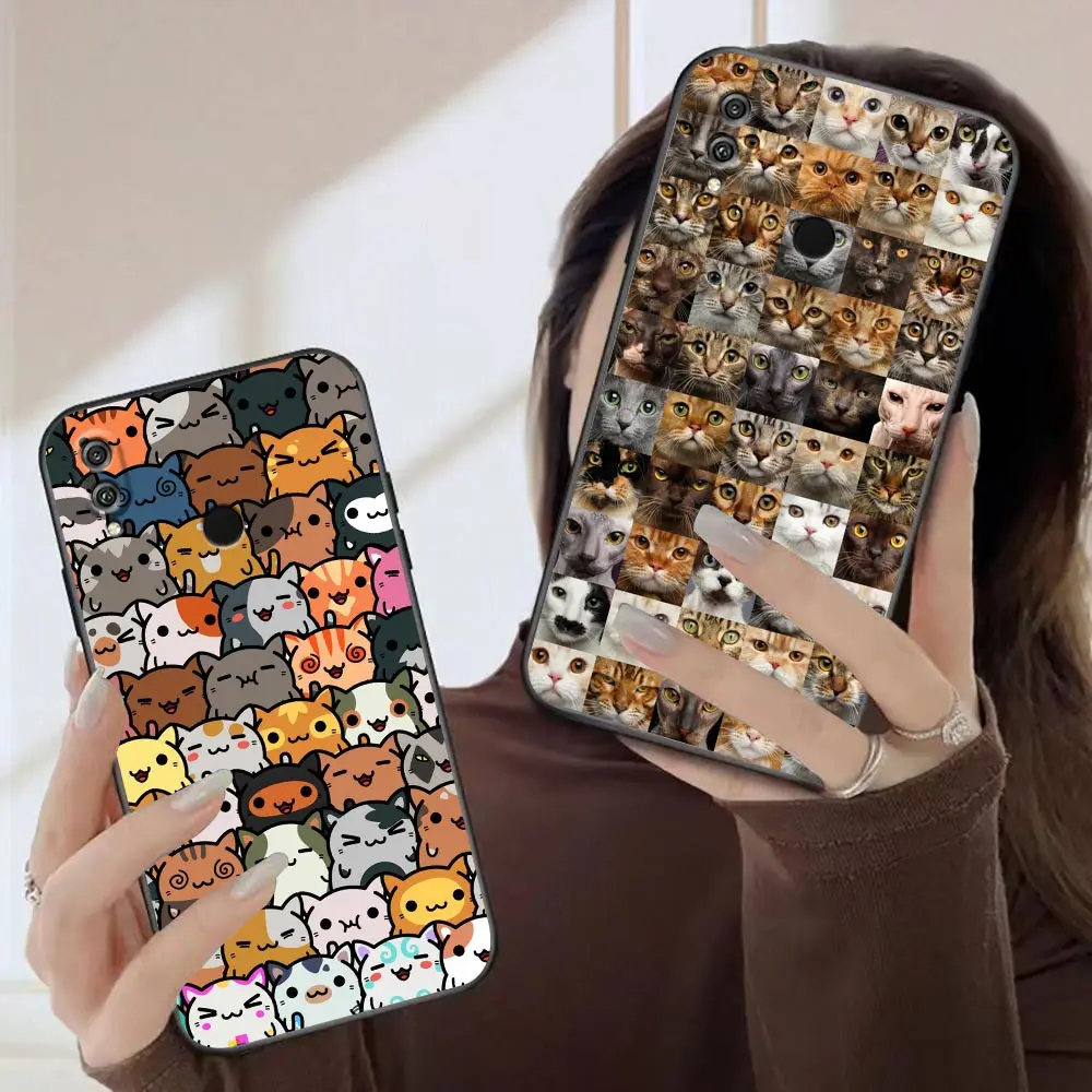 Funda Case For Honor X9 X9A X8 X7 5G Y9 Y8 Y8P Y7 Y7A Y7P 2020 Y6 Y6S Y5P Y6P Prime Pro V20 V10 Play Case Cute Funny Crying Cat