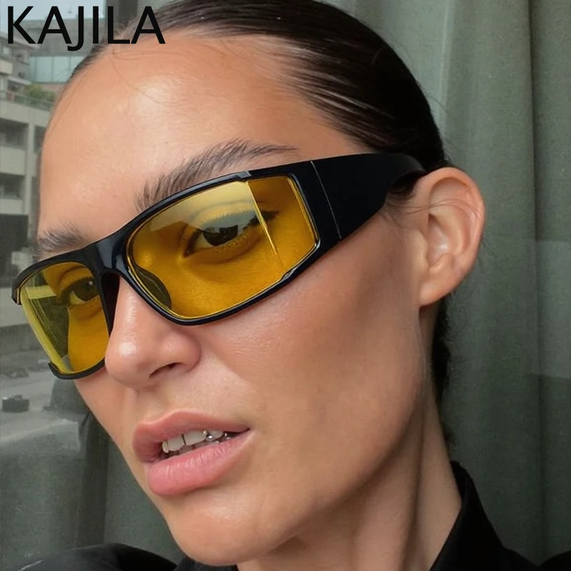 

Y2K Punk Rectangle Sunglasses Women 2026 Luxury Brand Retro Steampunk Shield Sun Glasses for Ladies Wrap Around Goggle Shades