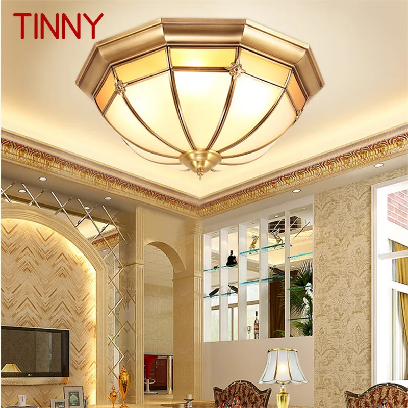 

TINNY Nordic Copper Ceiling Lamp Modern Brass Vintage Creative Light Luxury LED Fixtures Decor For Home Living Bedroom