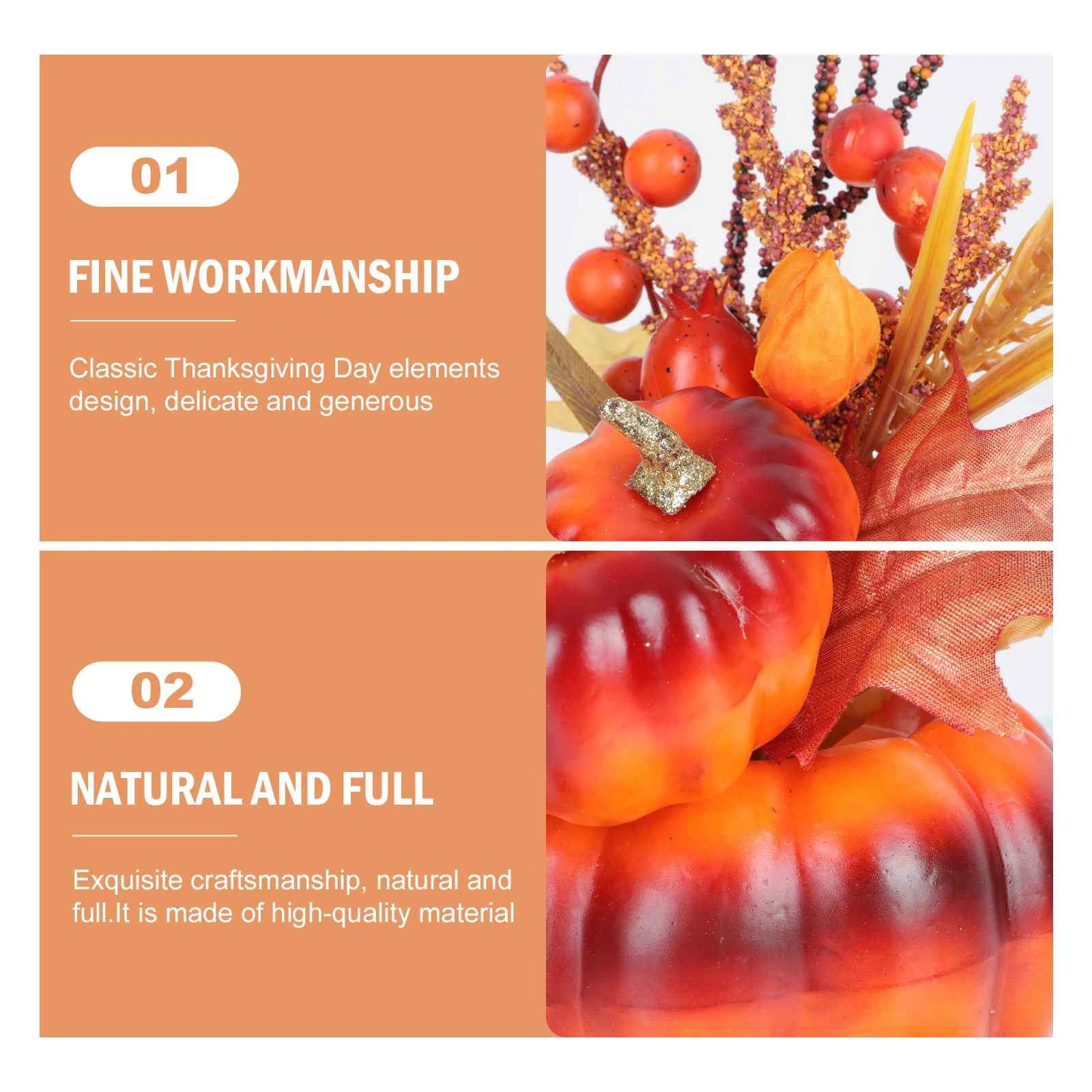 

1pc Thanksgiving Decor Props Lifelike Ornament Home Desktop Farmhouse Adornment Creative Craft Vivid Decoration Simulated