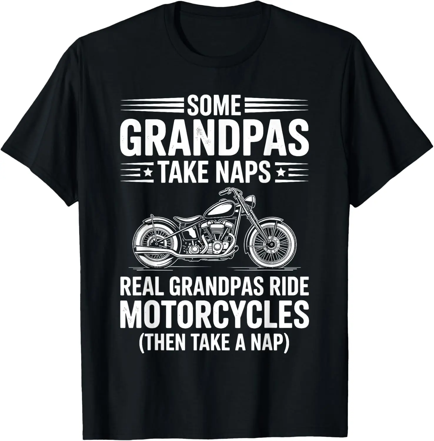 Design For Grandpa Men Moto Bike Rider Motorcycle T-Shirt 100% Cotton Trendy Y2K Short-Sleeve Tee-Soft, Quick-Drying,