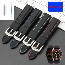 18mm 20mm 22mm 24mm Watch Strap For Seiko Tissot Omega Samsung Mido CITIZEN Huawei Longines Rubber Bracelet Universal Wristband