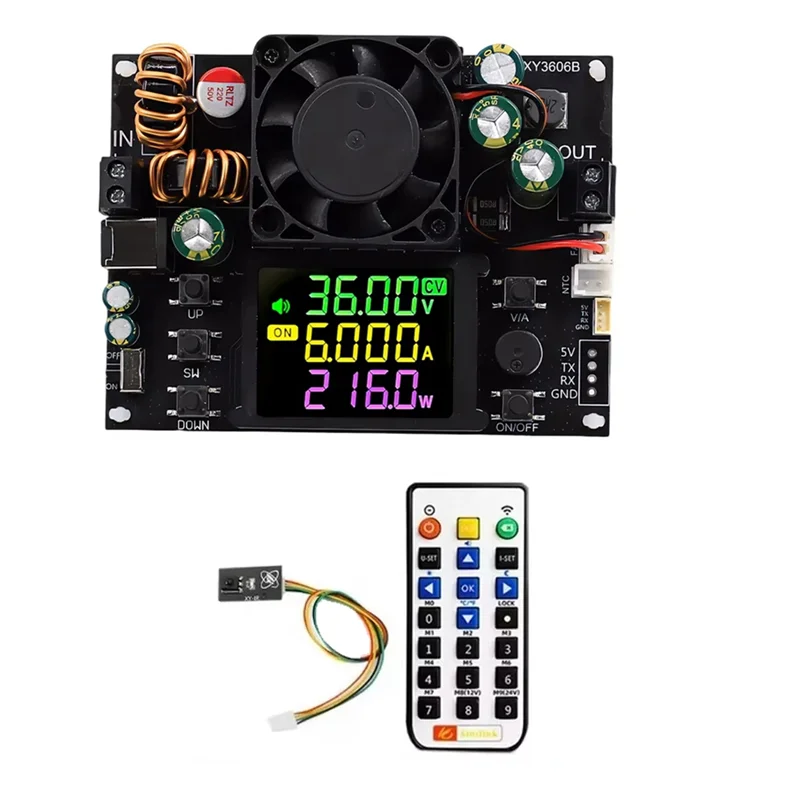 A92Z XY3606B 216W Einstellbares Spannungsregler-Netzteil + IR-Kit DC Buck Boost Converter Spannungs-/Strom-Abwärtsmodul