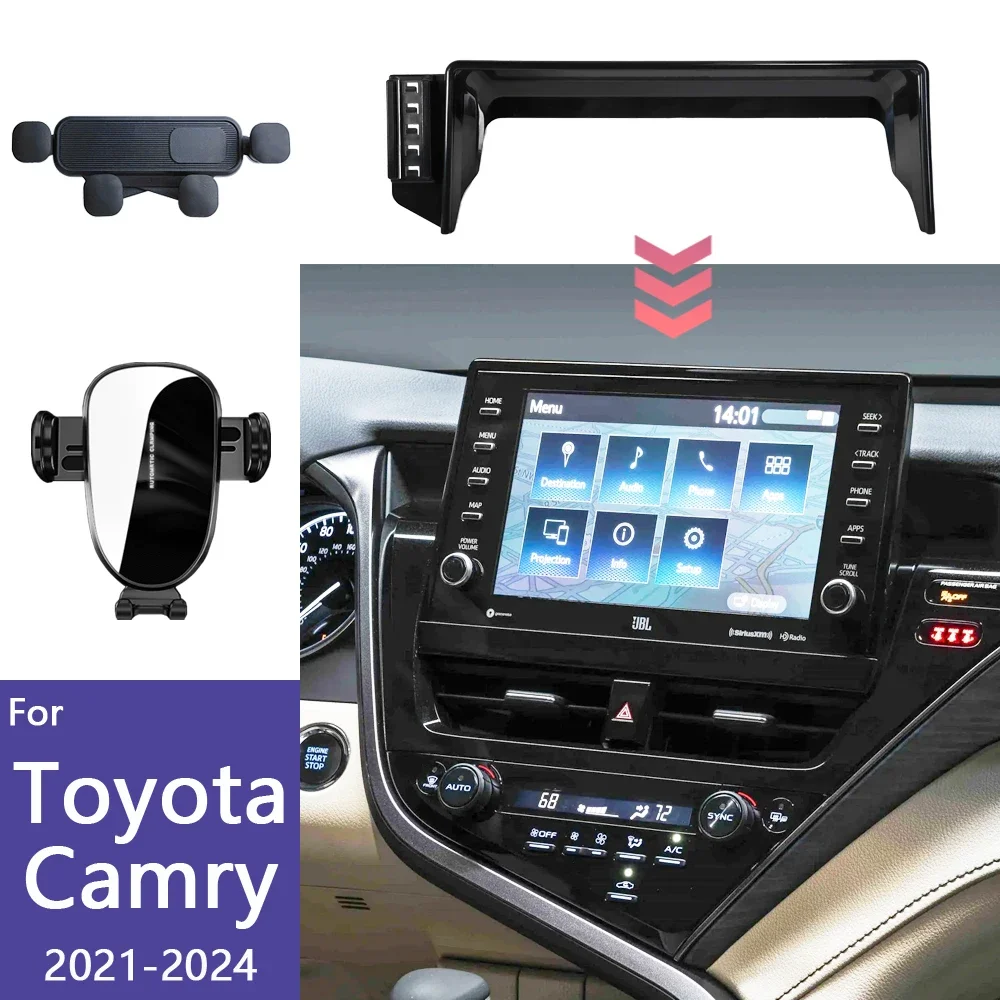 

For Toyota Camry XV70 2024 2023 2022 2021 Phone Holder Car Screen Fixed Base 15W Wireless Charger Car Gravity Mount Accessories
