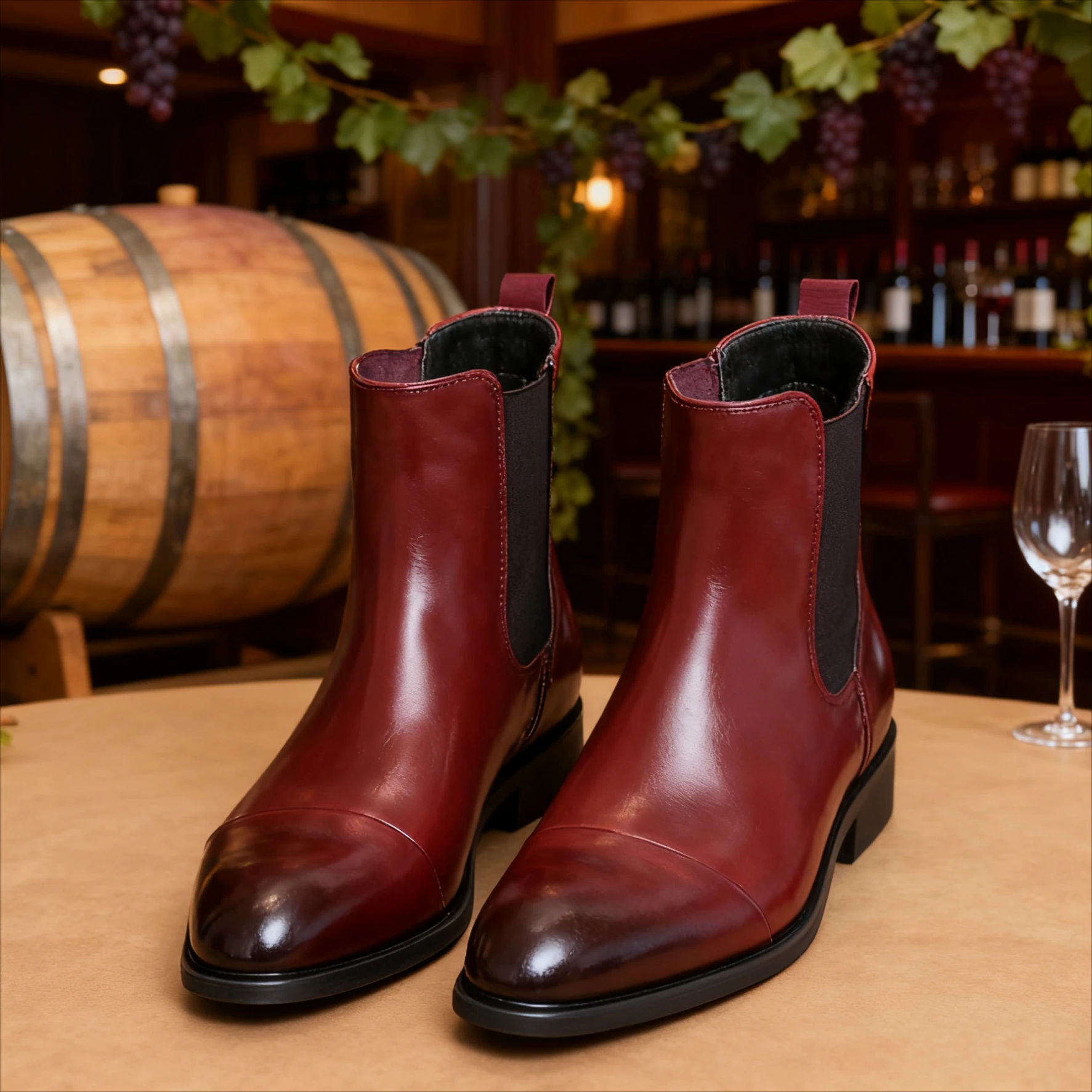 النمط البريطاني تشيلسي أحذية الرجال الأحذية الكلاسيكية موضة الأعمال جلد الرجال حذاء من الجلد عالية أعلى الانزلاق على أحذية قصيرة أنيقة