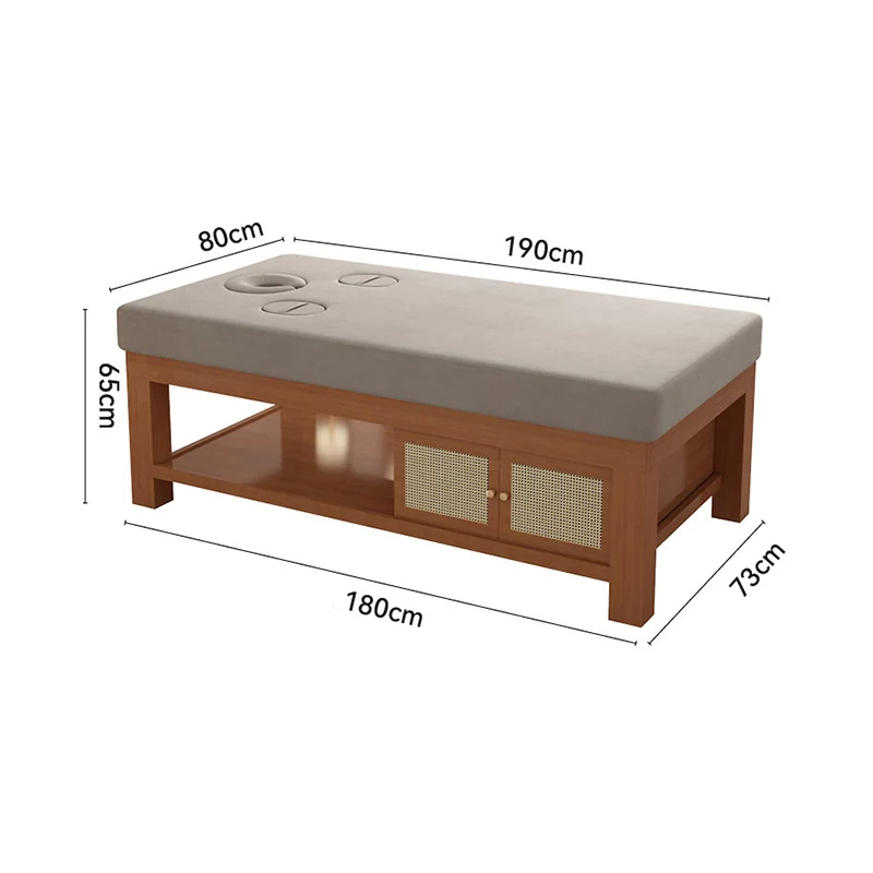 Solid Wood Massage Bed Aesthetic Stretcher Body For Salon Furniture Portable Massage Beds Home Moxibustion Therapy Bed