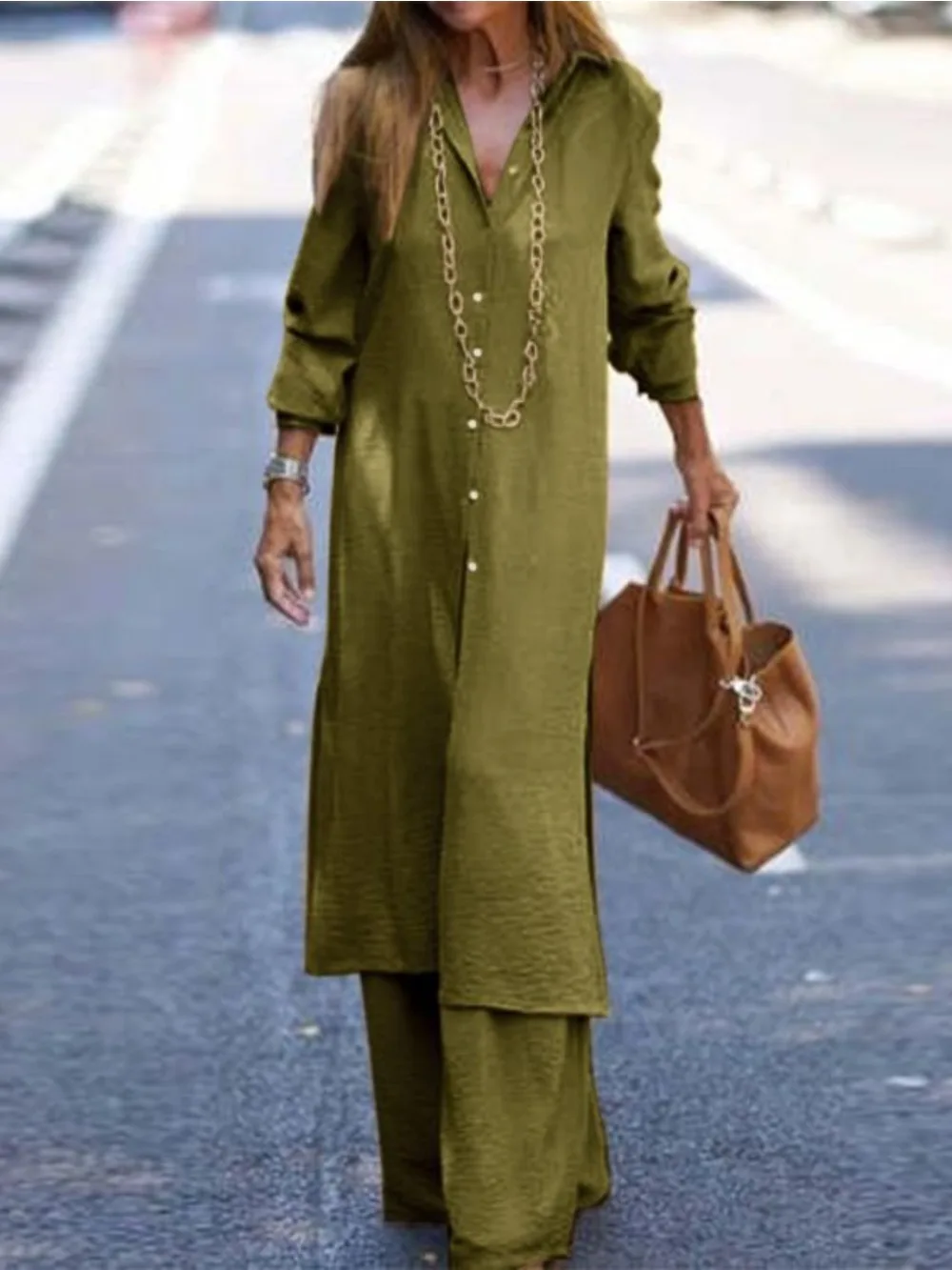 

Muslim 2 Piece Set Women Long Shirt Blouse Top Wide Leg Pants Morocco Musulman Ensemble Dubai Islam Casual Femme Arabic Outfits